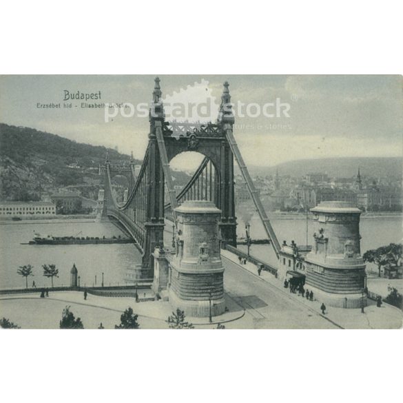 1910 – Budapest. Erzsébet Bridge. Photo sheet, postcard. (2791039)