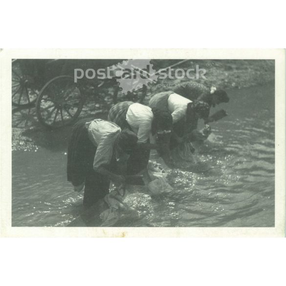 Women wash in the stream. Photo sheet, postcard. (2791059)