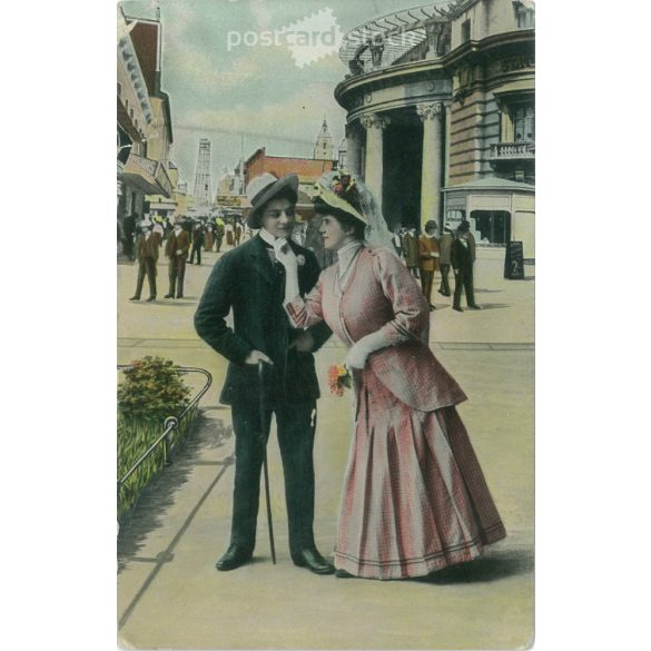 1908 – German romantic postcard. With Budapest stamp. Colored photo sheet. (2791073)