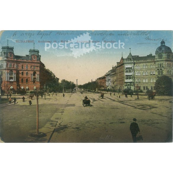 1924 – Budapest. Andrássy út - circle. Colored photo sheet. (2791088)