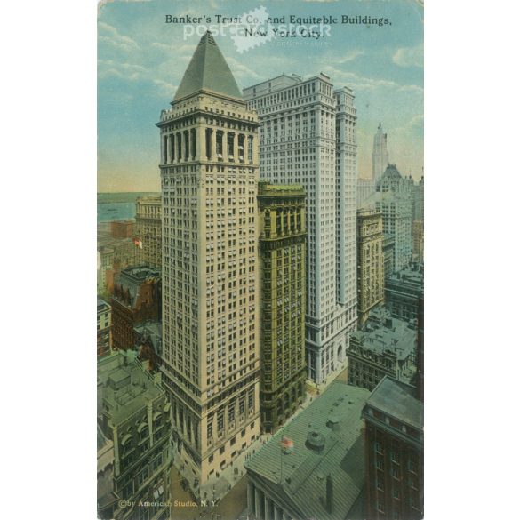 1915 – Bankers Trust Co. and Equitable Buildings. New York City. Colored photo sheet, postcard.(2791136)