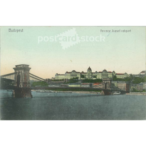 1908 – Budapest. Ferencz József quay. Colored photo sheet, postcard. (2791137)