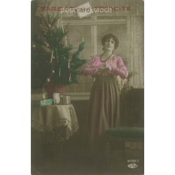   1925 – Romanian Christmas card. Colored photo sheet. (2791146)