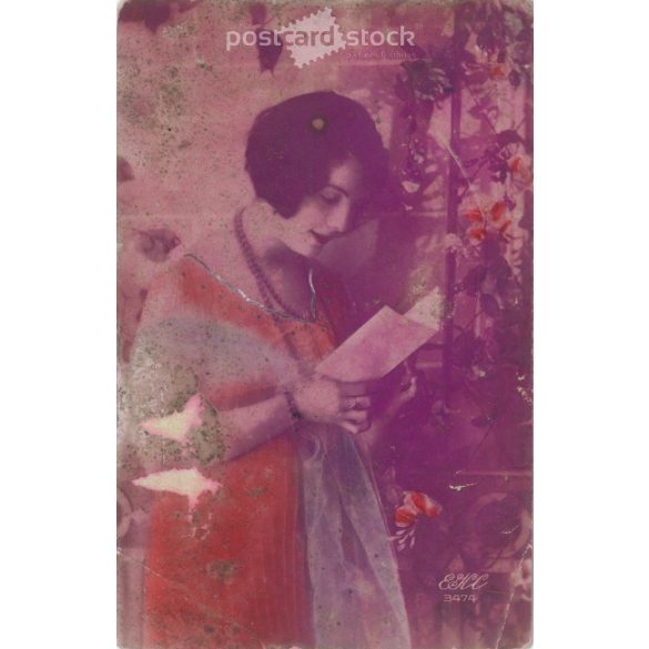 1928 – Romantic postcard. Colored photo sheet. (2791159)