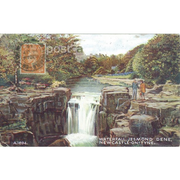 1949 – Waterfall, Jesmond Dene Park, Newcastle-upon-Tyne. Colored photo sheet, postcard. (2791173)