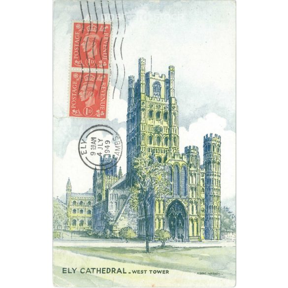 1949 – Ely Catedral west tower. Postcard. (2791170)