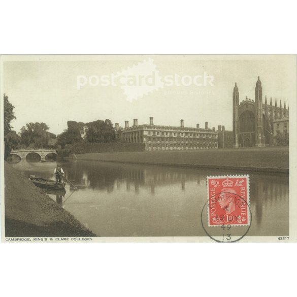 1949 – Cambridge. King’s & Clare Colleges. Photo sheet, postcard. (2791180)