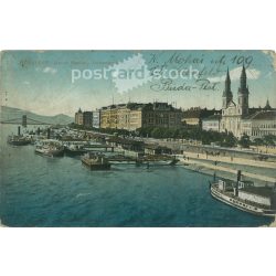   1913 – Budapest. Danube. Colored photo sheet, postcard. (2791230)