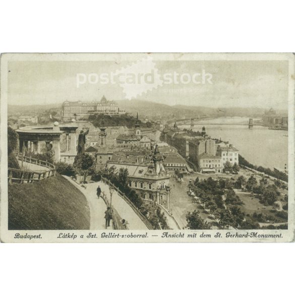 1928 – Budapest. View with the statue of St. Gellert. Photo sheet, postcard. (2791232)