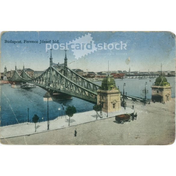 Budapest. Ferencz József bridge. Today: Szabadság híd (Bridge of Freedom) Colored photo sheet, postcard. (2791246)