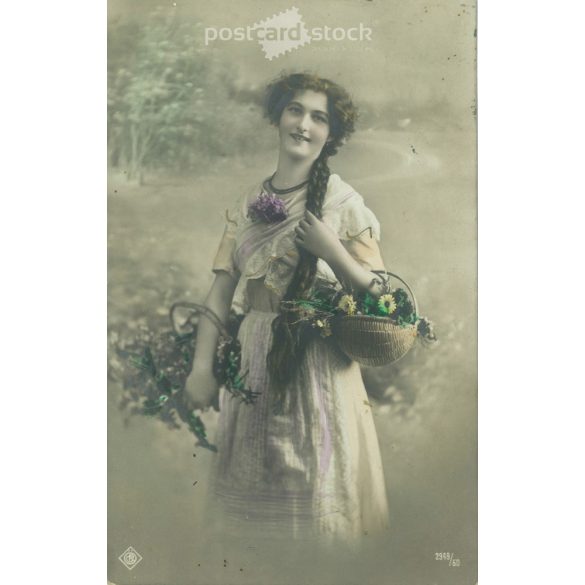 1915 – Romantic postcard. Colored photo sheet. (2791274)