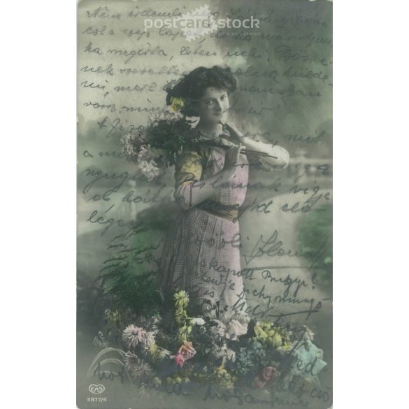 1912 – Romantic postcard. Colored photo sheet. (2791277)