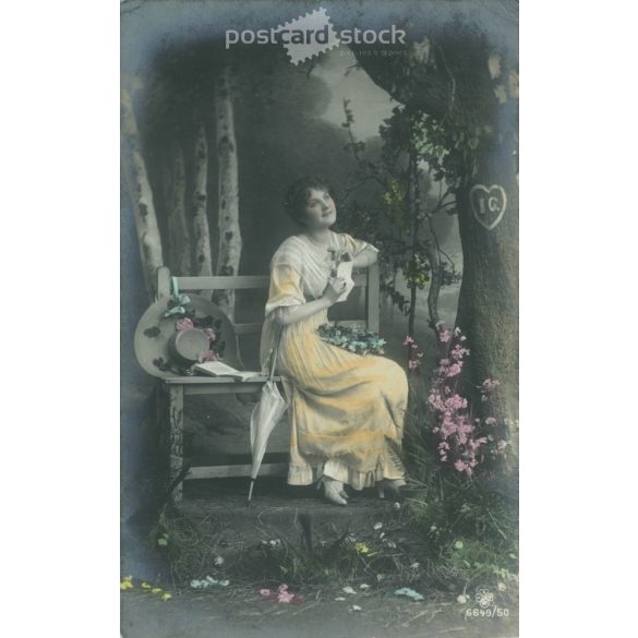 1916 – Romantic postcard. Colored photo sheet. (2791278)