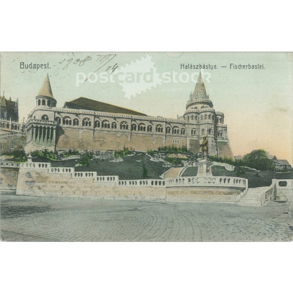 1908 – Budapest. Fisherman’s bastion. Colored photo sheet, postcard. (2791285)