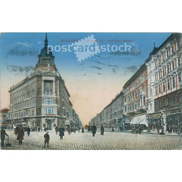 1915 – Budapest. Andrassy Street. Colored photo sheet, postcard. (2791287)