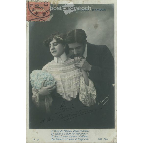 1907 – Romantic postcard. Colored photo sheet. (2791292)