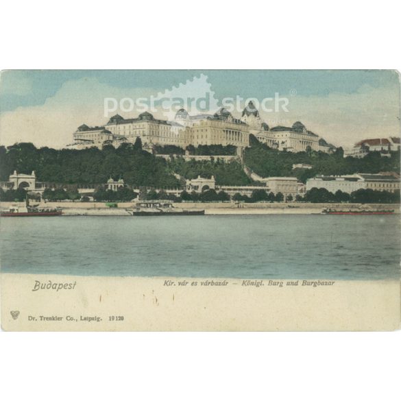 1904? – Budapest. Royal castle and Várkkert bazár (Castle bazaar). Colored photo sheet, postcard. (2791313)