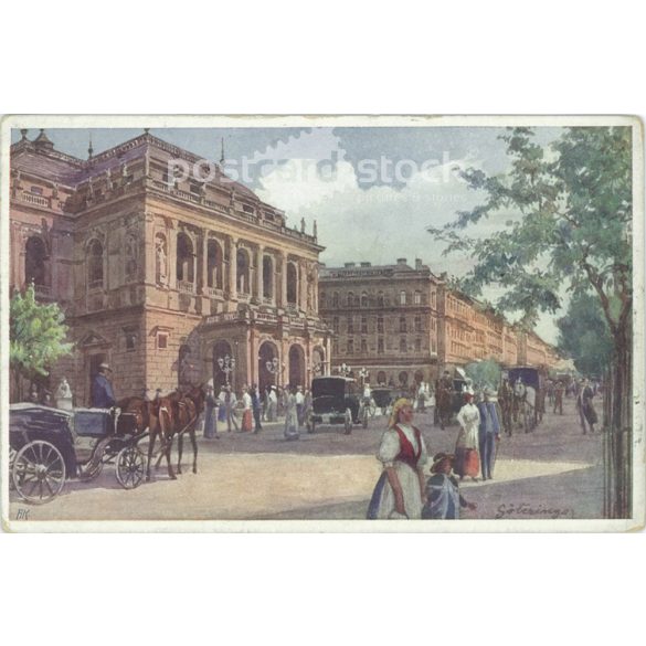 1912 – Budapest. Andrássy út at the Hungarian Royal Opera. Postcard. (2791315)