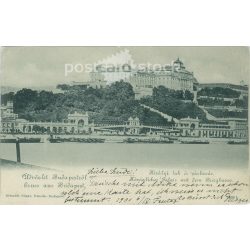   1900 – Greetings from Budapest. Royal residence and Várkkert bazár (Castle bazaar). Photo sheet, postcard. (2791316)