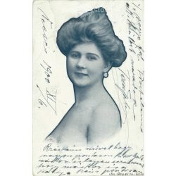   1900 – Portrait of young woman. From the photo studio of David and his son. Photo sheet, postcard. (2791318)