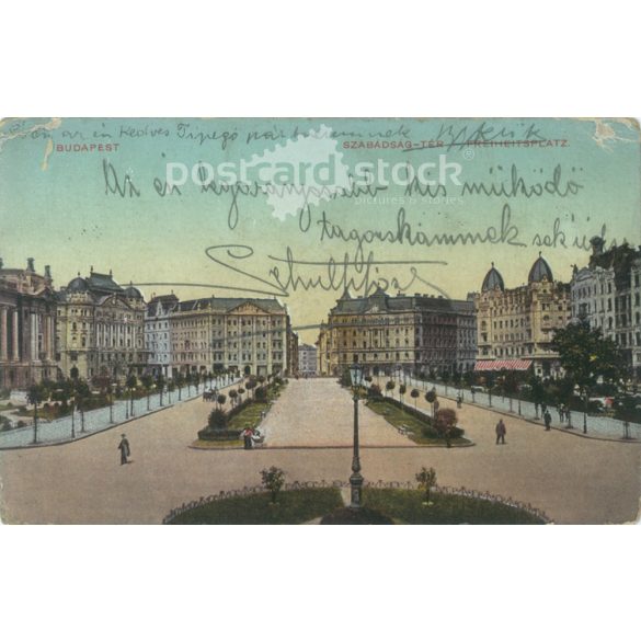 1912 – Budapest. Szabadság tér (Square of Freedom). Colored photo sheet, postcard. (2791322)