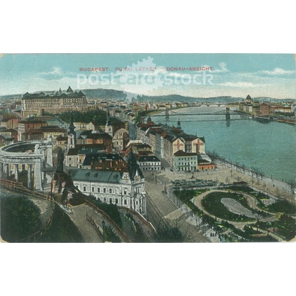 1913 – Budapest. Danube view. Colored photo sheet, postcard. (2791329)