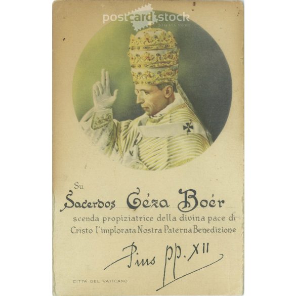 XII. Pope Pius. Colored photo sheet, postcard. (2791344)