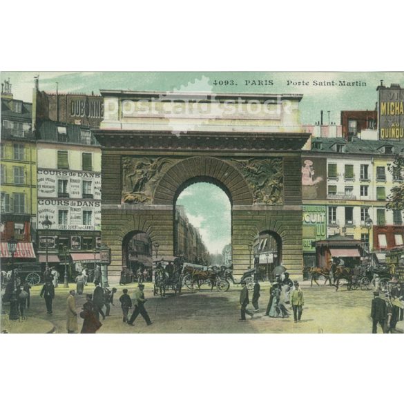 1906 – The St. Martin triumphal arch in Paris. Colored photo sheet, postcard. (2791387)