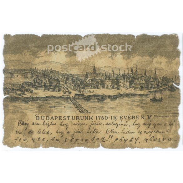 1900 – Budapest in the year 1750 of our lord. With special cutting. Postcard. (2791410)