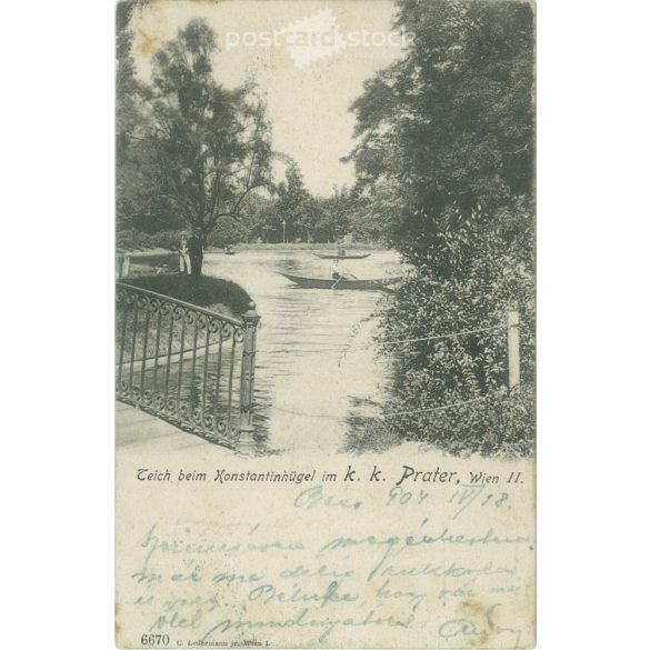 1904 – Vienna. Lake on Constantine Hill in K. K. Prater. Photo sheet, postcard. (2791416)