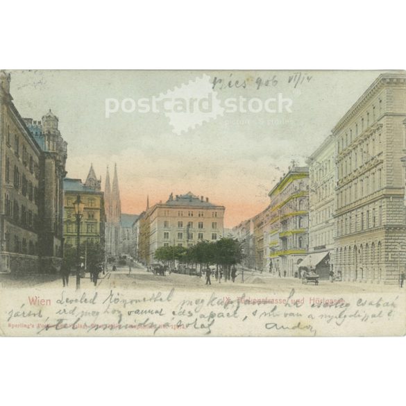 1906 – Vienna. Türkenstrasse and Hörglasse. Colored photo sheet, postcard. (2791439)