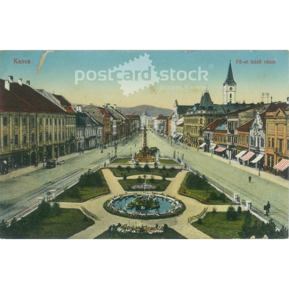 1916 – Košice. Upper part of main road. Colored photo sheet, postcard. (2791440)