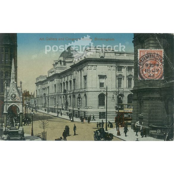 1930 – Birmingham. Art Gallery and Congress Street. Colored photo sheet, postcard. (2791450)