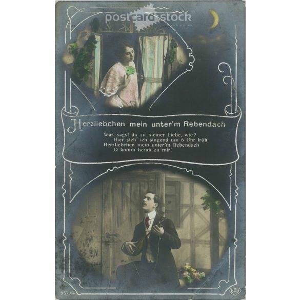 1913 – Romantic postcard. Colored photo sheet. (2791457)