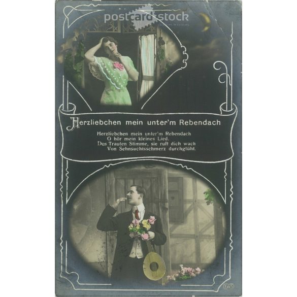 1913 – Romantic postcard. Colored photo sheet. (2791458)