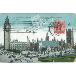   1911 – Houses of Parlament and Westminister Abbey, London. Colored photo sheet, postcard. (2791462)