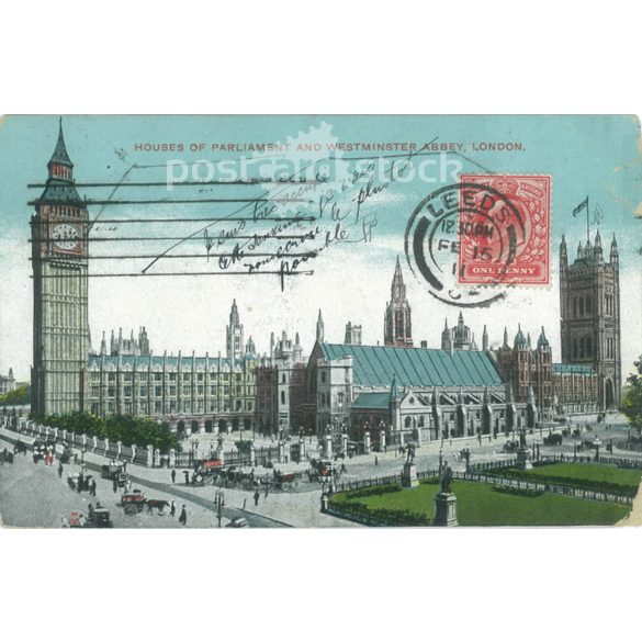 1911 – Houses of Parlament and Westminister Abbey, London. Colored photo sheet, postcard. (2791462)