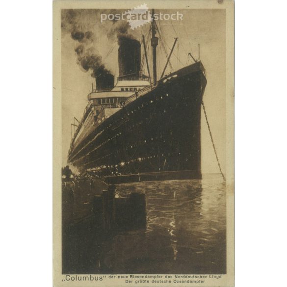 1926 – SS Columbus, German cruise ship. The ship was originally named Hindenburg. Photo sheet, postcard. (2791480)