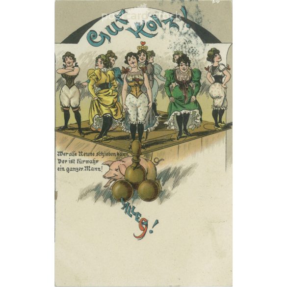 1904 – Humorous, spicy postcard. With unique graphics. (2791498)