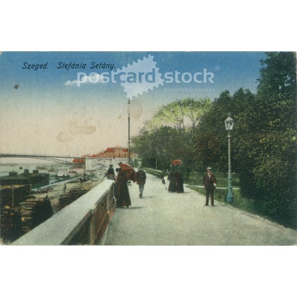 1921 – Szeged. Stefania Promenade. Colored photo sheet, postcard. (2791519)