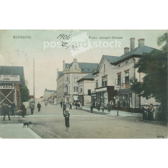 1906 – Oderberg (CZ), Franz Joseph Strasse. Colored photo sheet, postcard. (2791538)