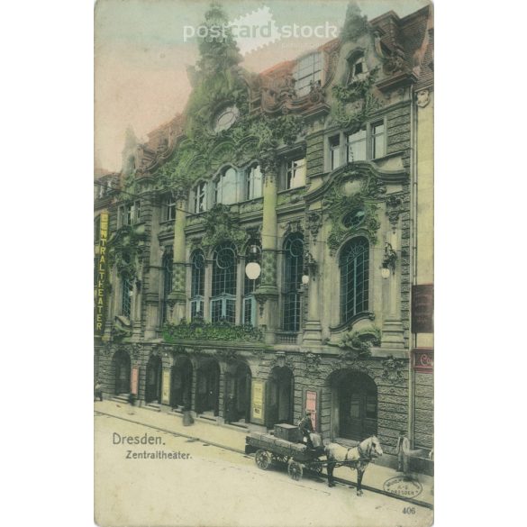 1923 – Dresden. Central theater. Colored photo sheet, postcard. (2791541)