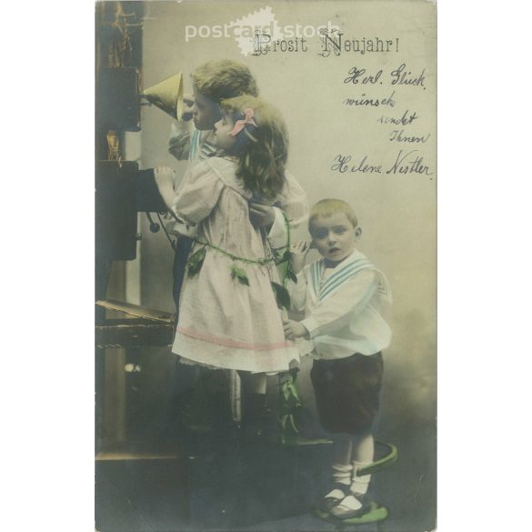 1903 – Happy New Year! Colored photo sheet, greeting card. (2791551)