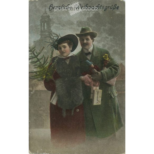 1917 – Merry Christmas! Colored photo sheet, greeting card. (2791562)