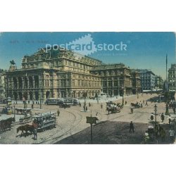   1916 – Vienna, Vienna I. Karnthnerstrasse, K.k. Hofoper / opera house. Colored photo sheet, postcard. (2791596)