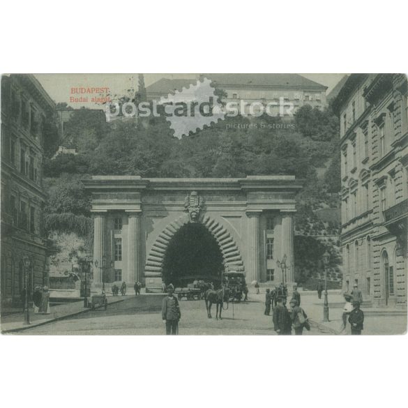 1911 – Budapest. Buda tunnel. Photo sheet, postcard. (2791623)