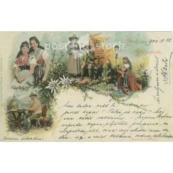   1900 – Greetings from Styria. Lithographed postcard. (2791625)