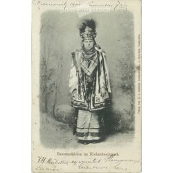   1901 – Czernowitz. Ukrainian peasant girl in wedding jewelry. Photo sheet, postcard. (2791629)