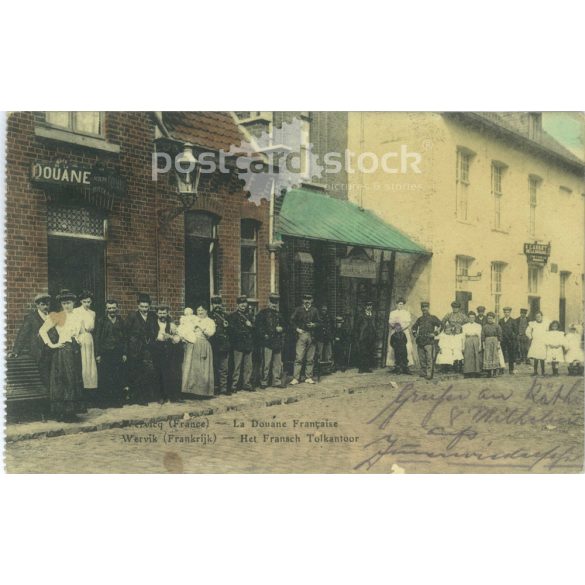 1916 – Wervik, France. The French Toll Office. Colored photo sheet, postcard. (2791630)