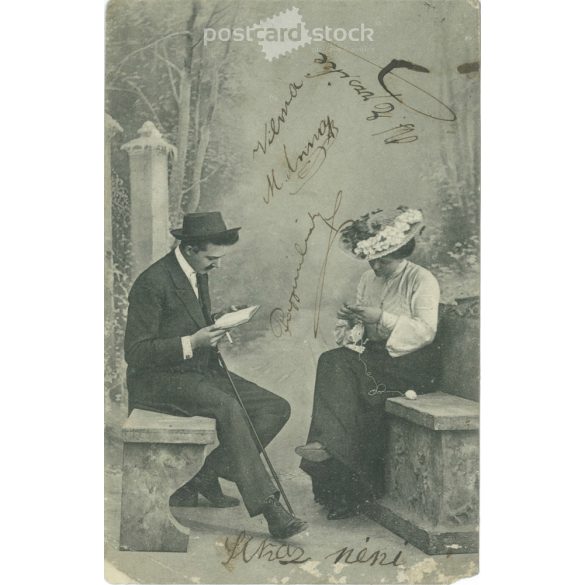 1906 – Romantic postcard. Colored photo sheet. (2791640)